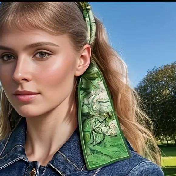 4 pcs. Satin Printed Twillys/Scarves - Picture 6 of 11